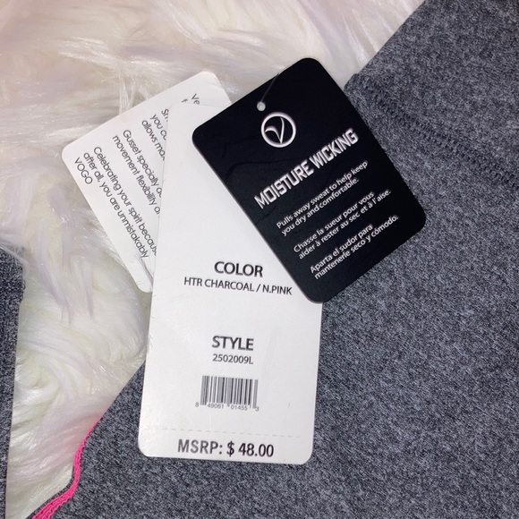 VOGO Gray Pink Stripe Leggings S - Picture 6 of 9